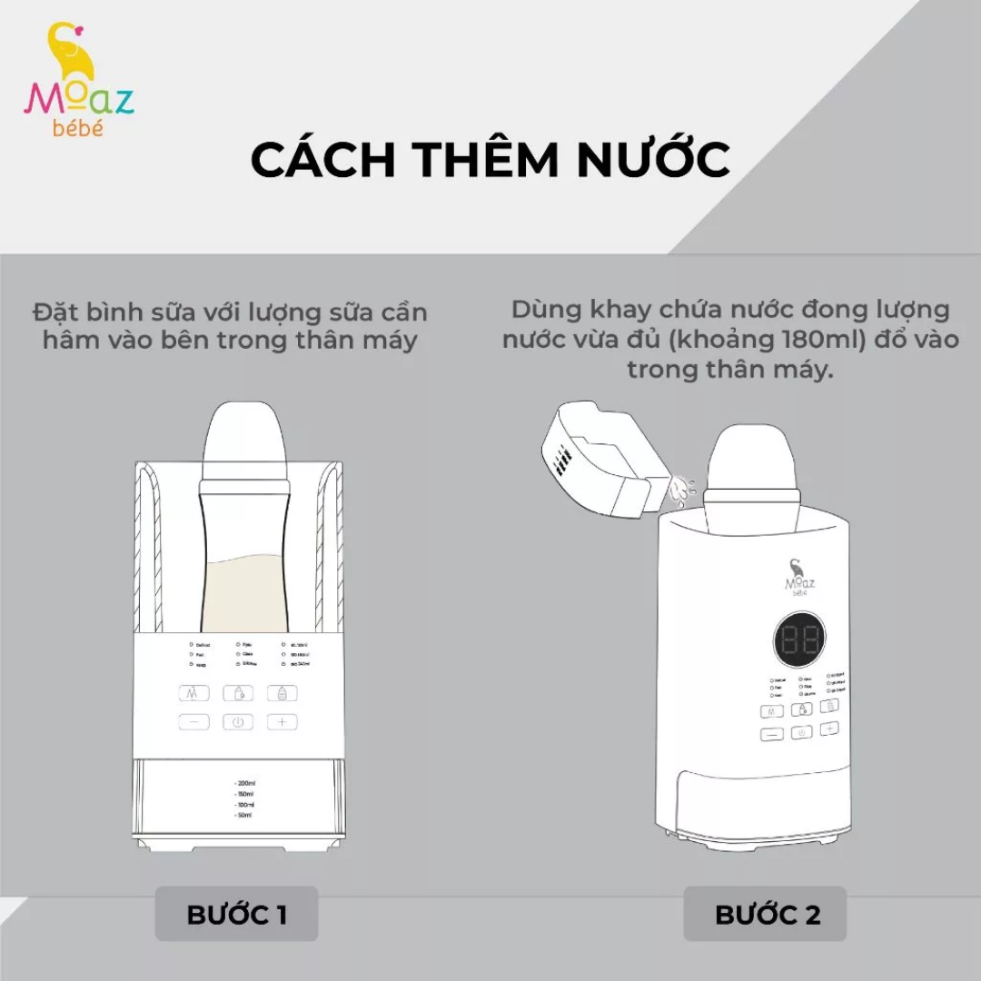Máy hâm sữa thông minh siêu tốc Moaz Bebe MB-033