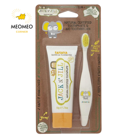 Set bàn chải và kem đánh răng hữu cơ Jack n Jill Úc cho bé