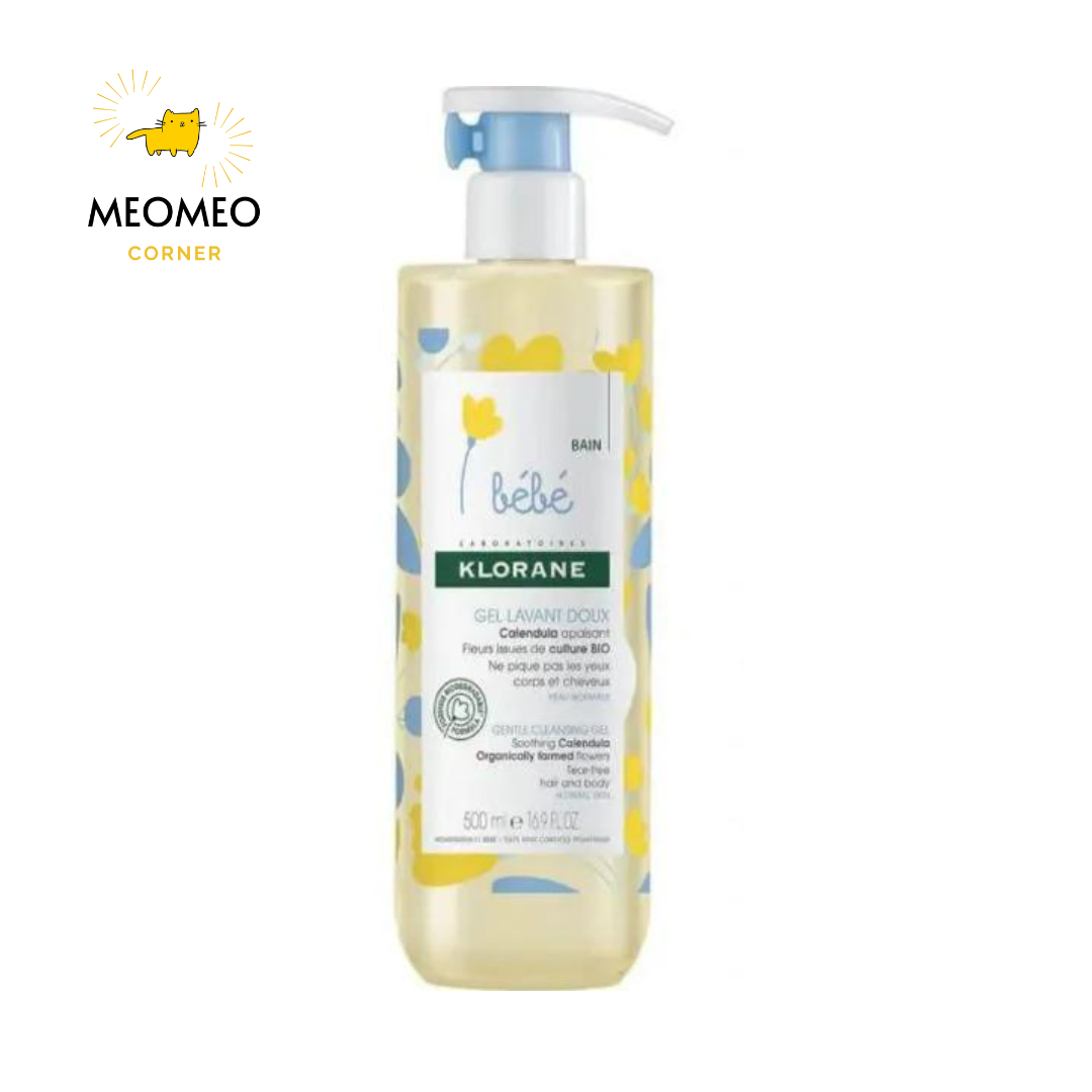 Sữa Tắm Gội Klorane Bebe Hương Hoa Cúc Pháp Cho Bé 500ml
