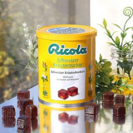 Kẹo Ngậm Thảo Mộc Không Đường Ricola Original Herb Giảm Ho Khàn Hương Tự Nhiên Hộp 250g