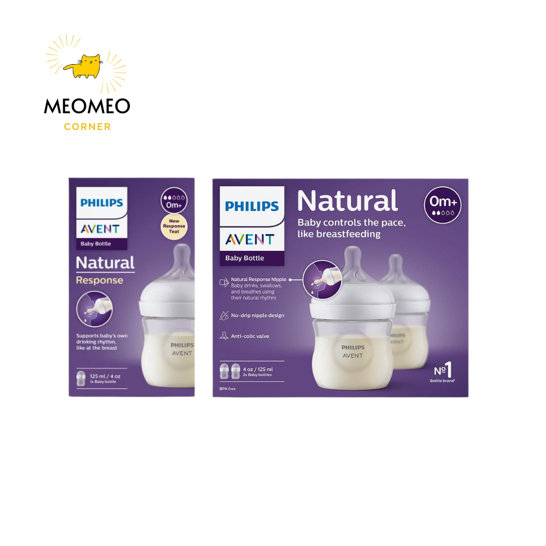 Bình sữa Avent Natural TRƠN Phillip Avent 125ml / 260ml / 330ml FULL BOX
