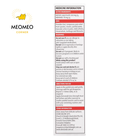 Kem xoa bóp Dencorub Heat Gel của Úc 100g