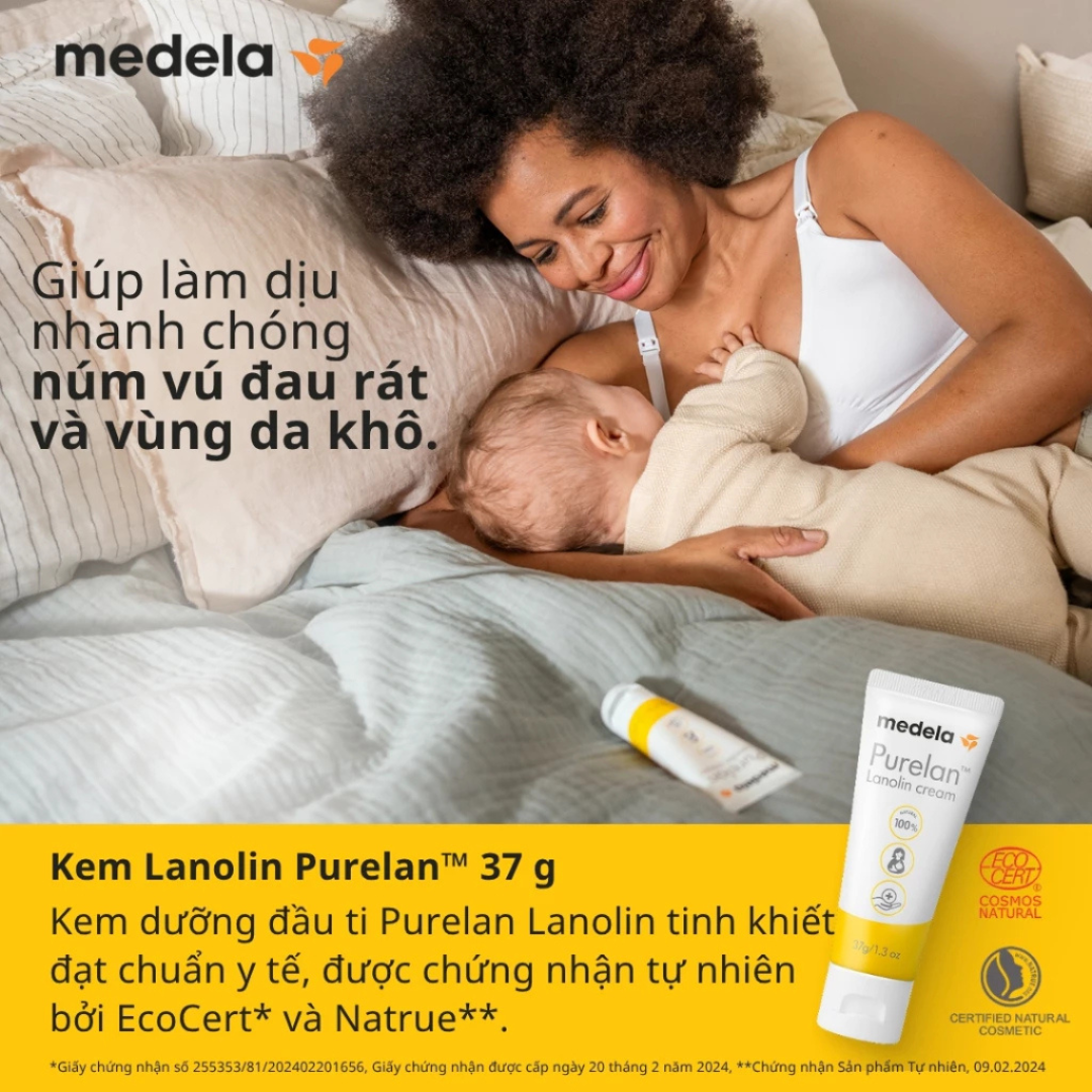 Kem Purelan™ Medela - Kem bôi nứt cổ gà, khô da