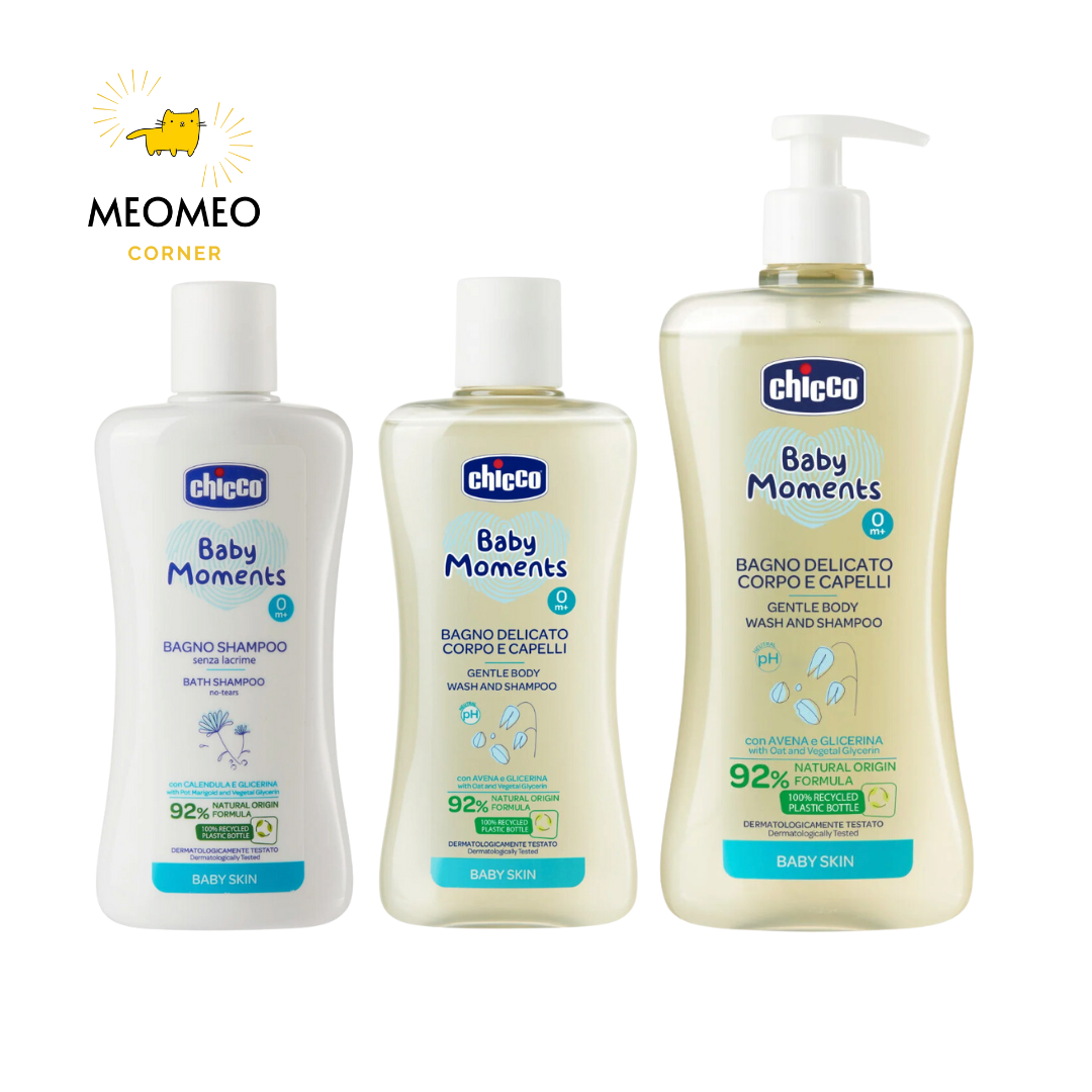 Sữa tắm gội chiết xuất Yến mạch / Hoa Cúc Chicco dành cho bé từ sơ sinh 200ml/500ml