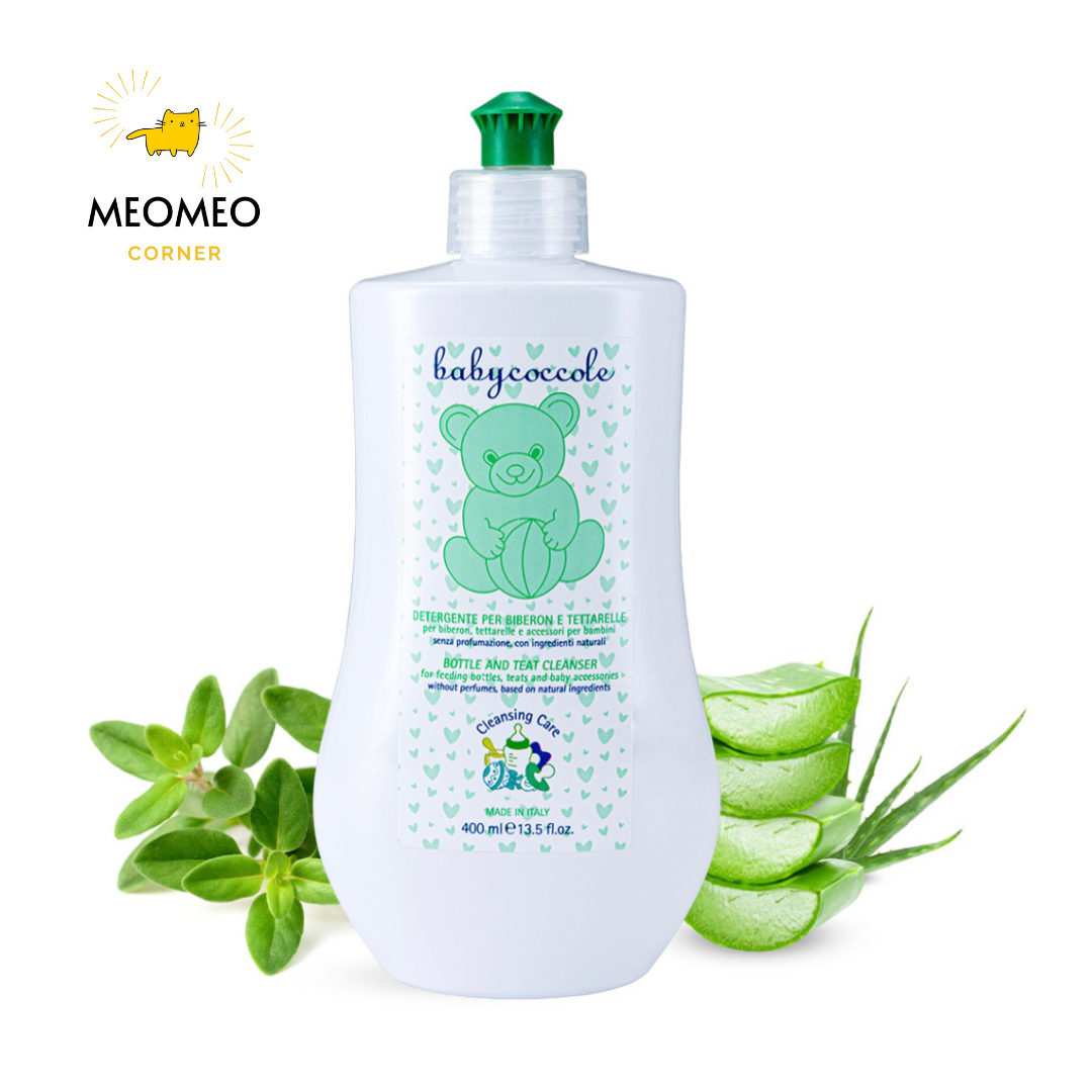 Nước rửa bình chiết xuất cỏ xạ hương và lô hội Babycoccole 0M+