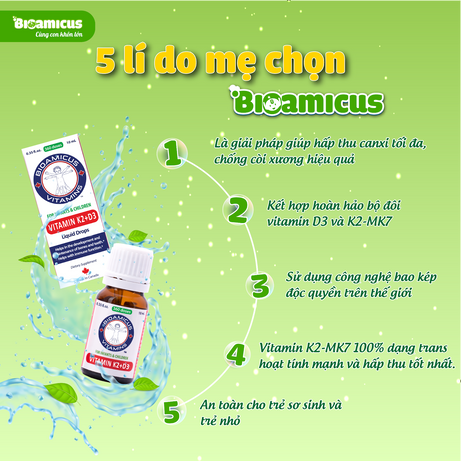 Vitamin D3K2-MK7 BioAmicus cho bé 10ml
