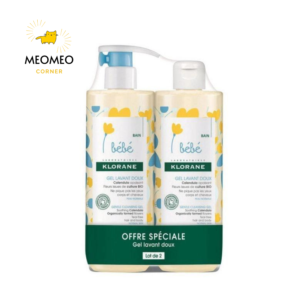 Sữa Tắm Gội Klorane Bebe Hương Hoa Cúc Pháp Cho Bé 500ml
