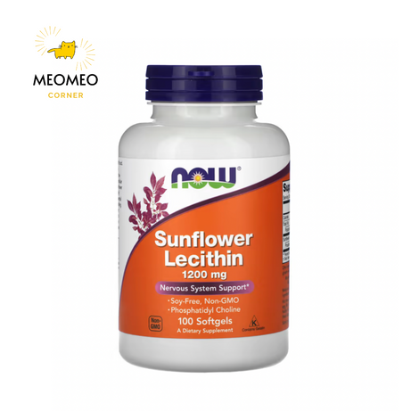 Viên uống chống tắc tia sữa Now Sunflower Lecithin của Mỹ