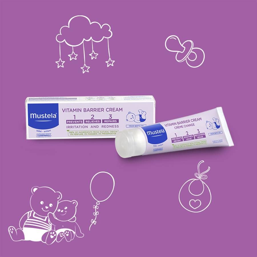 Kem Làm Dịu và Ngăn Ngừa Hăm Tã Cho Trẻ Sơ Sinh Mustela Vitamin Barrier Cream