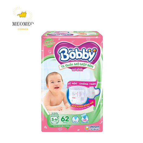 Tã / bỉm quần Mở Một Bên Bobby thiết kế dễ mặc cho bé sơ sinh NB-S / Bỉm quần siêu khô thoáng Bobby Ultra+ Gạo Non M L XL XXL
