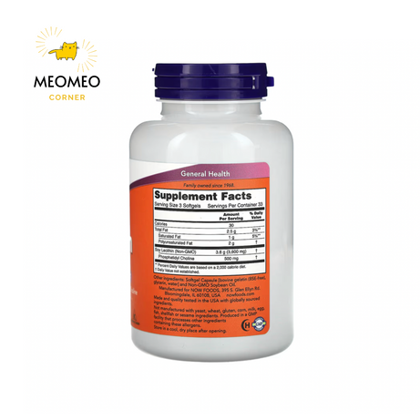 Viên uống chống tắc tia sữa Now Sunflower Lecithin của Mỹ