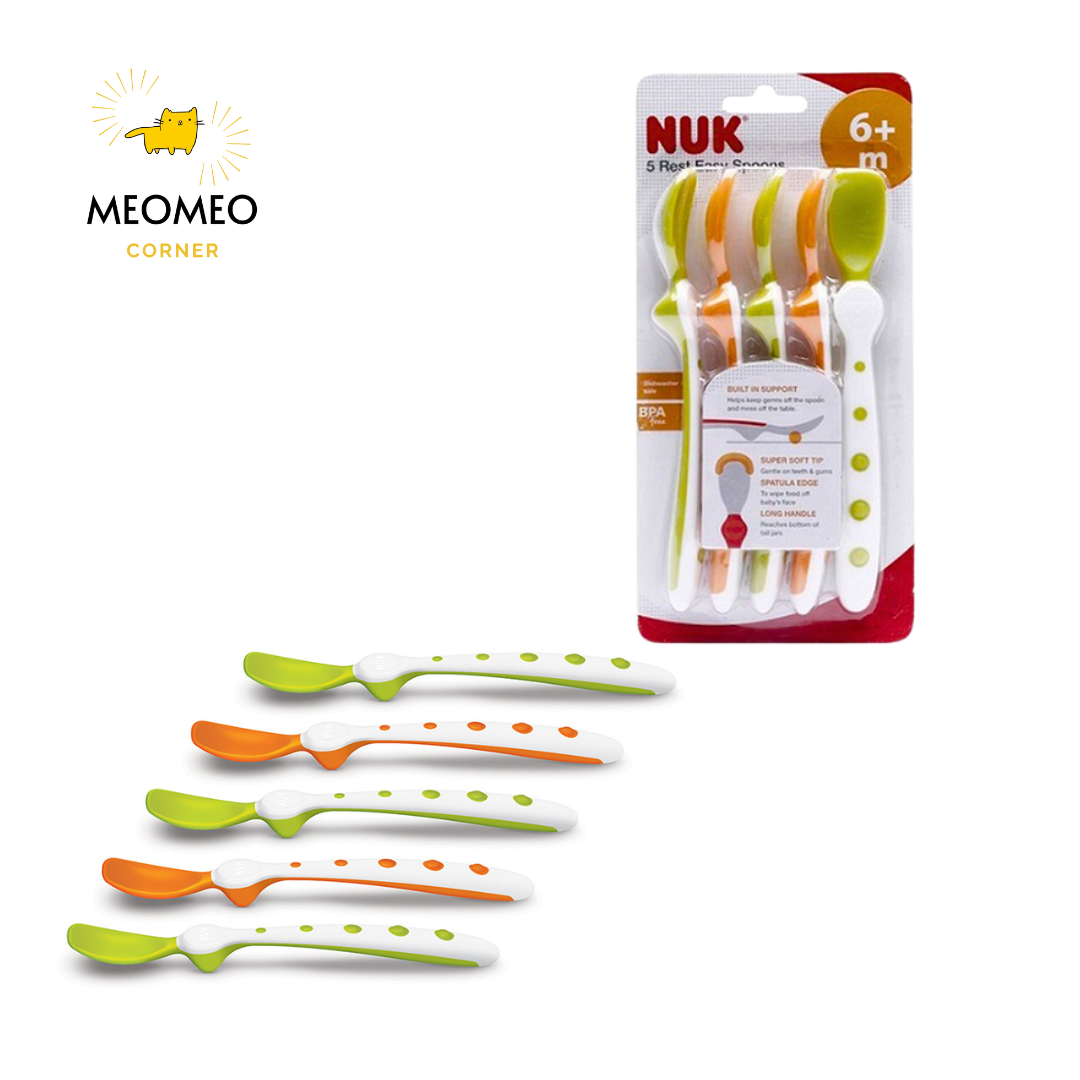 Thìa / Muỗng ăn dặm siêu mềm Nuk cho bé [Tách sét]
