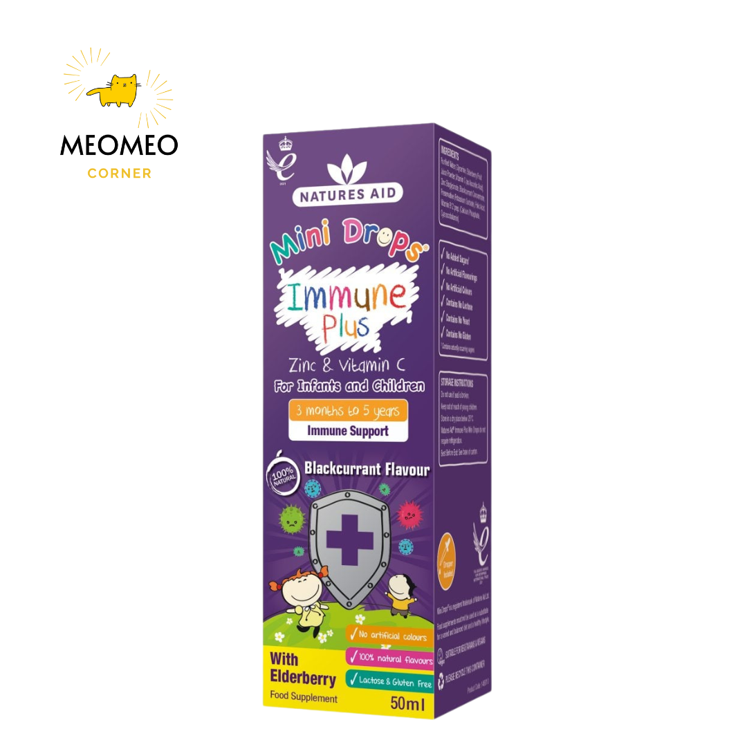 Tăng đề kháng Natures Aid Immune Plus của Anh Quốc cho bé từ 3 tháng đến 5 tuổi 50ml