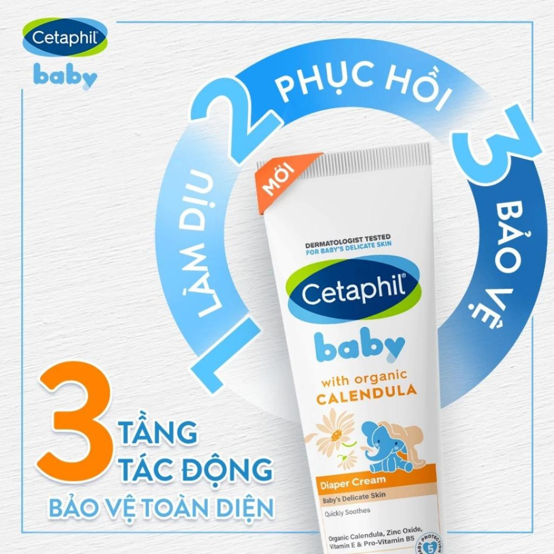 Kem Làm Dịu & Phòng Ngừa Hăm Tã Cetaphil Baby Diaper Cream Với Hoa Cúc Hữu Cơ
