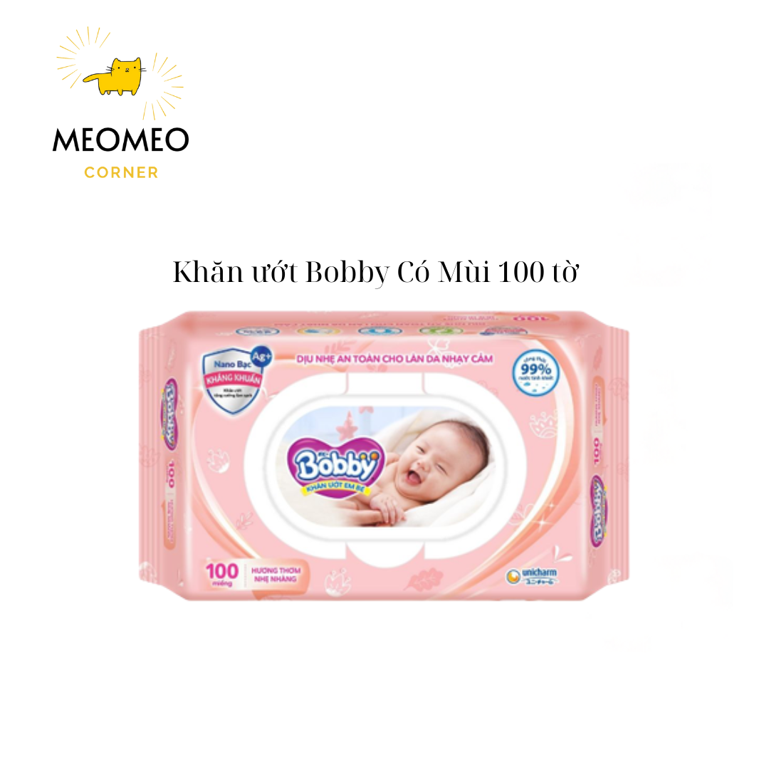 Khăn ướt Bobby không mùi 100 tờ