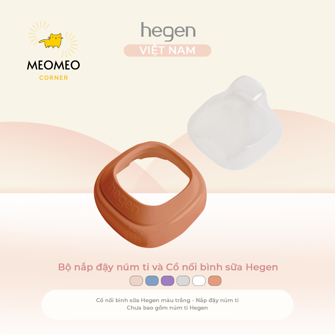 Bộ nắp đậy núm ti và Cổ nối bình sữa Hegen