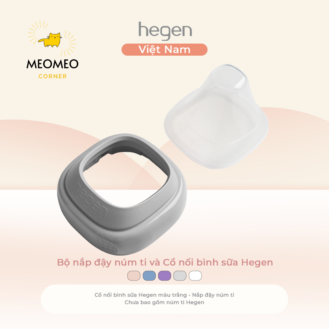 Bộ nắp đậy núm ti và Cổ nối bình sữa Hegen