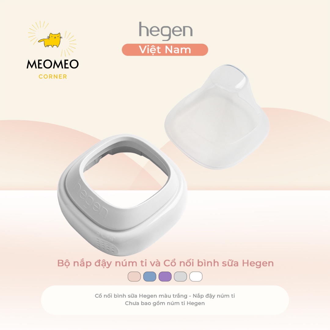 Bộ nắp đậy núm ti và Cổ nối bình sữa Hegen
