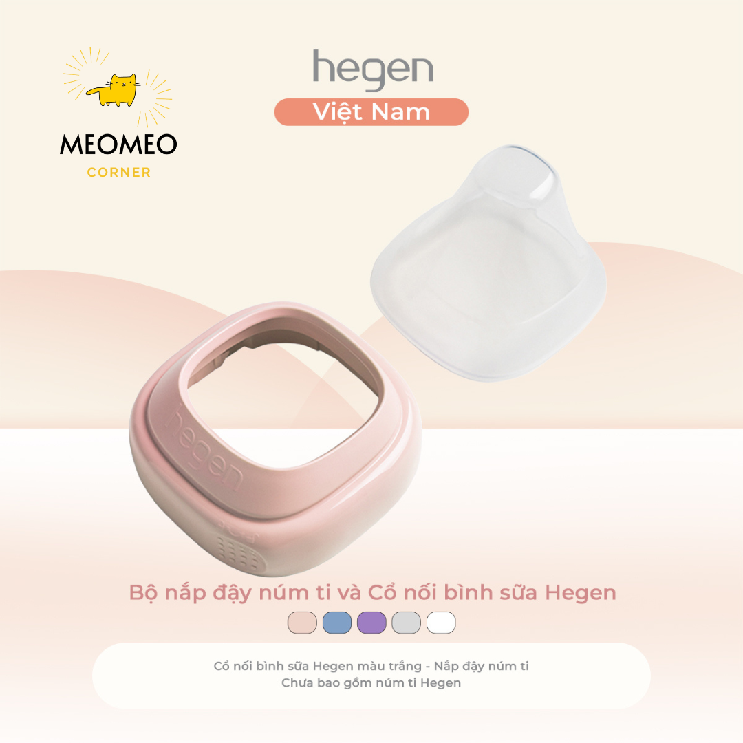 Bộ nắp đậy núm ti và Cổ nối bình sữa Hegen