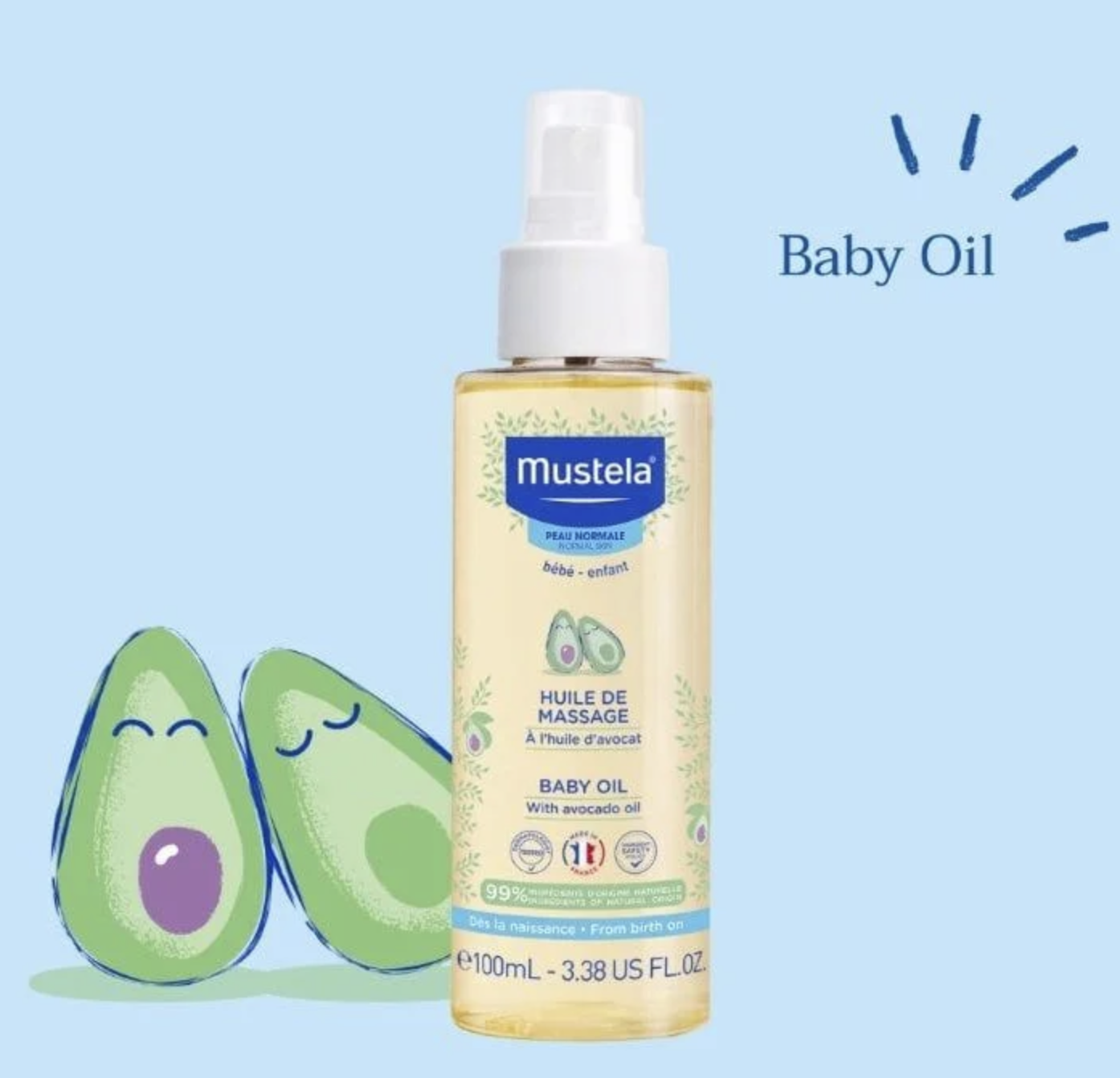 Dầu mát xa Massage Cho Trẻ Từ Sơ Sinh Mustela 100ml