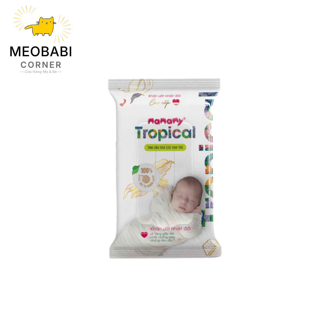 Khăn ướt mini Mamamy Tropical 10 tờ không mùi