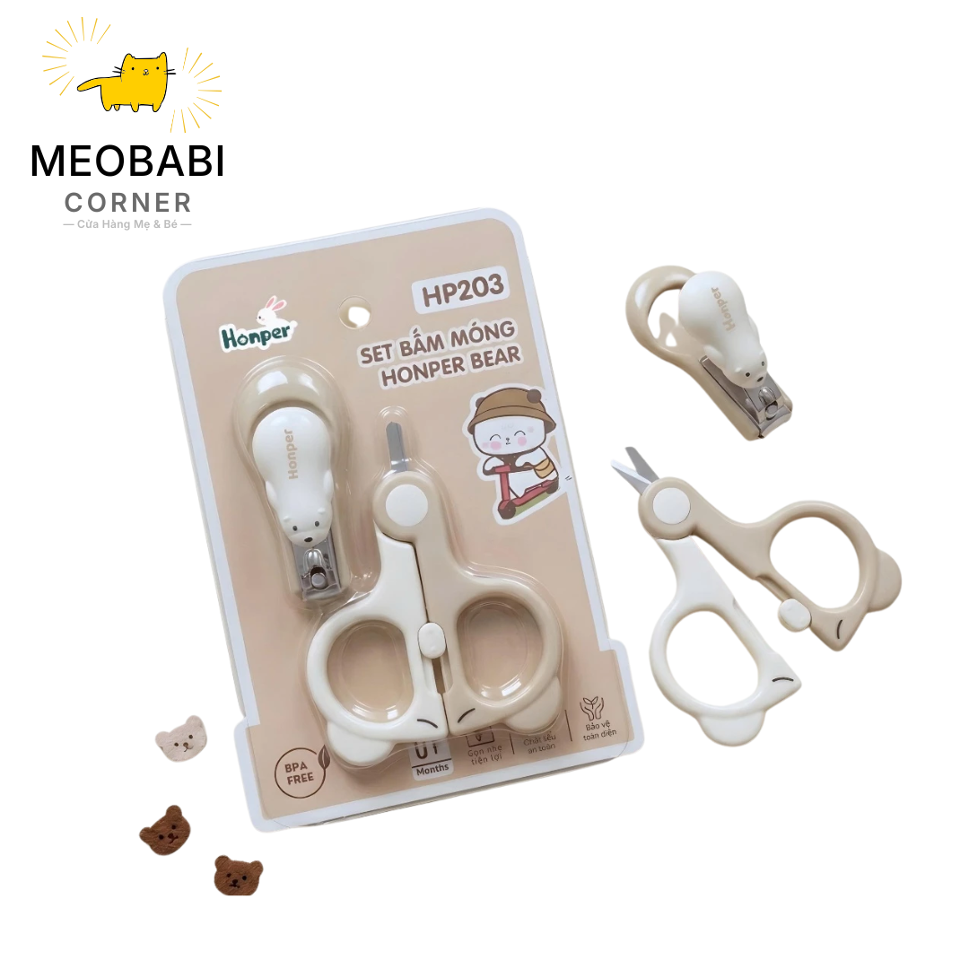 Bộ bấm móng cho bé Honper Bear HP203