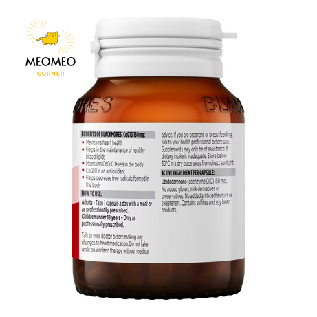 Viên uống bổ tim mạch Blackmores CoQ10 150mg của Úc 30 viên