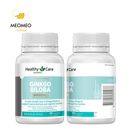 Bổ não / Hoạt huyết dưỡng não Healthy Care Ginkgo Biloba của Úc