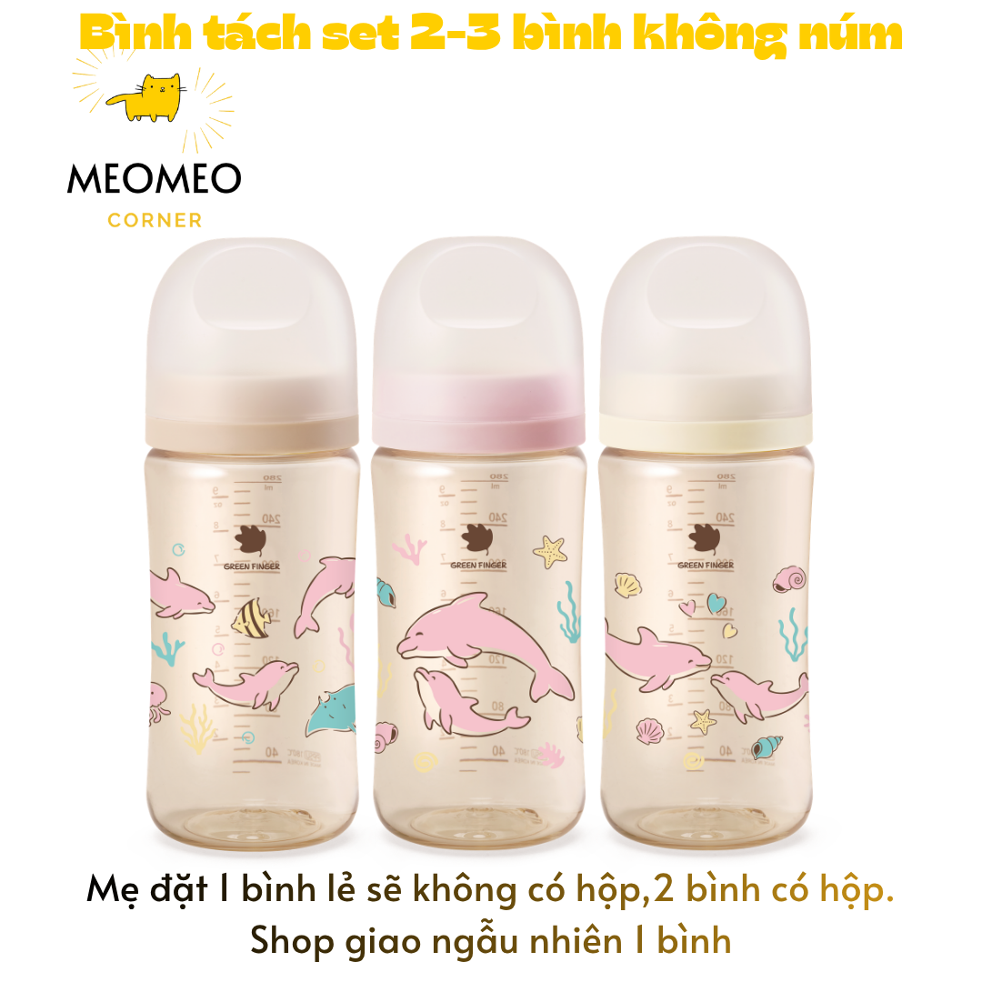 [TÁCH LẺ SET] Bình sữa PPSU Greenfinger Bebegrow Green Finger 160ml / 280ml