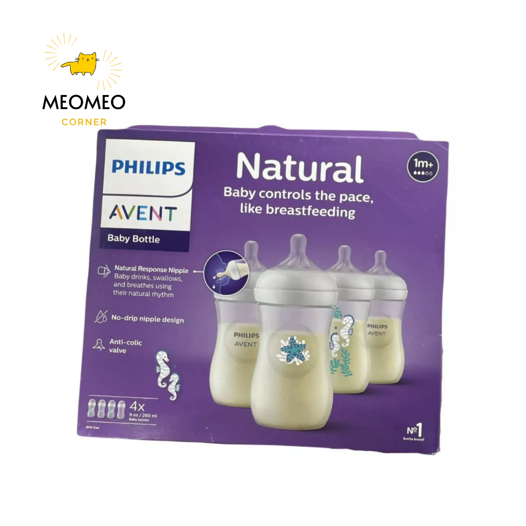 Bình sữa Avent Natural HOẠ TIẾT Phillip Avent 260ml
