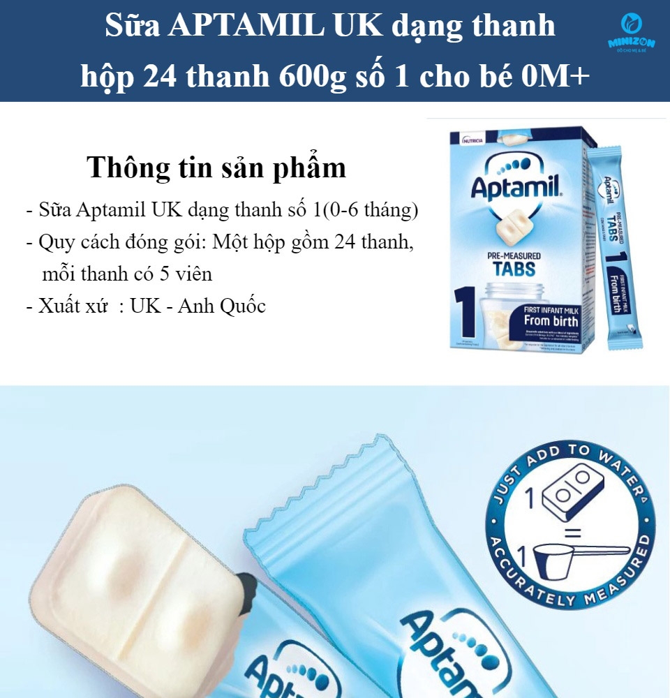 Sữa Aptamil Dạng Thanh Số 1 Dành Cho Bé từ 0 đến 6 tháng tuổi