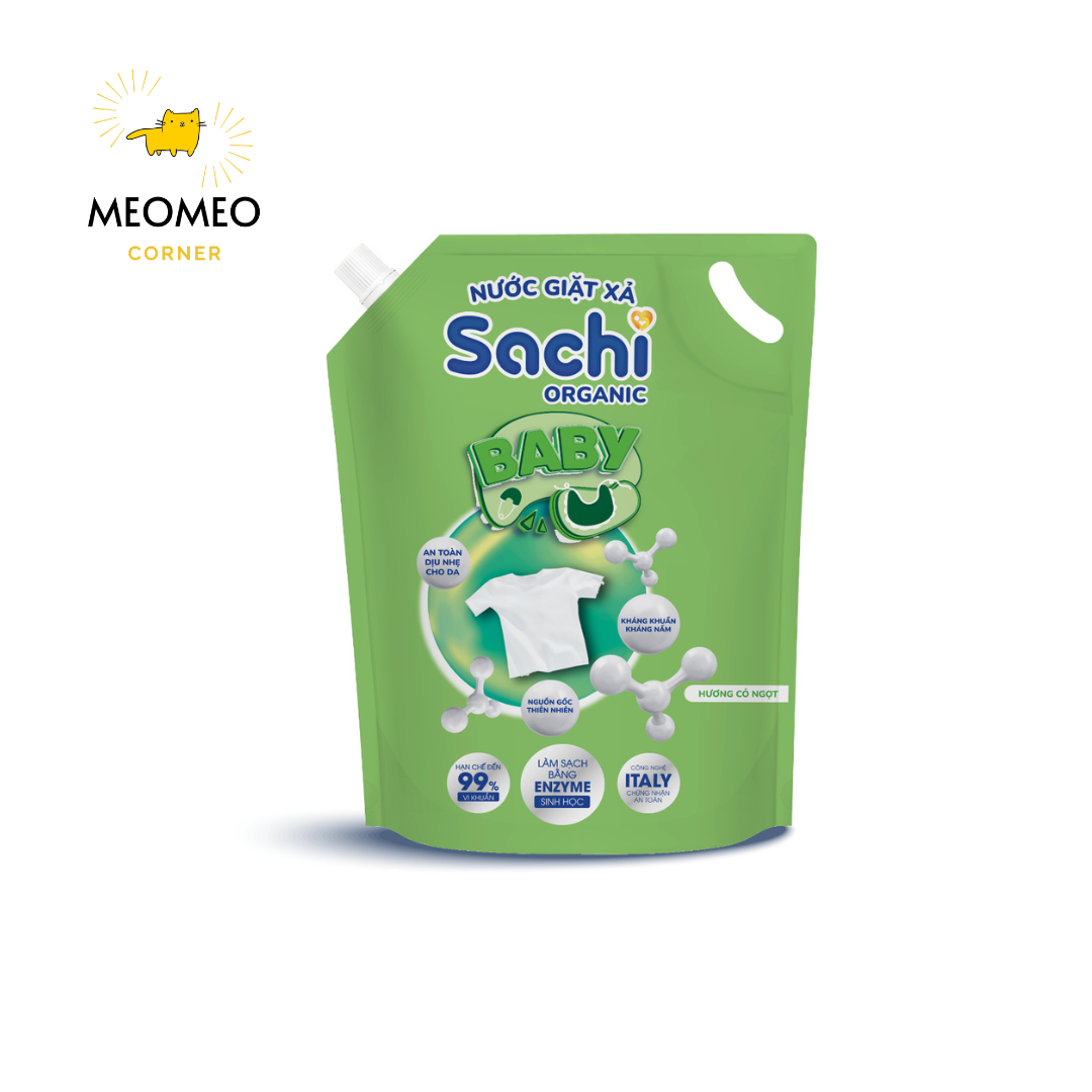 Nước giặt xả Sachi Organic Cho Bé hương Cỏ Ngọt
