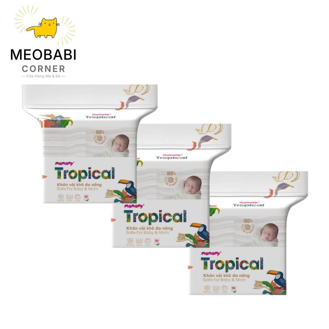 Khăn khô đa năng Mamamy Tropical túi 160 tờ