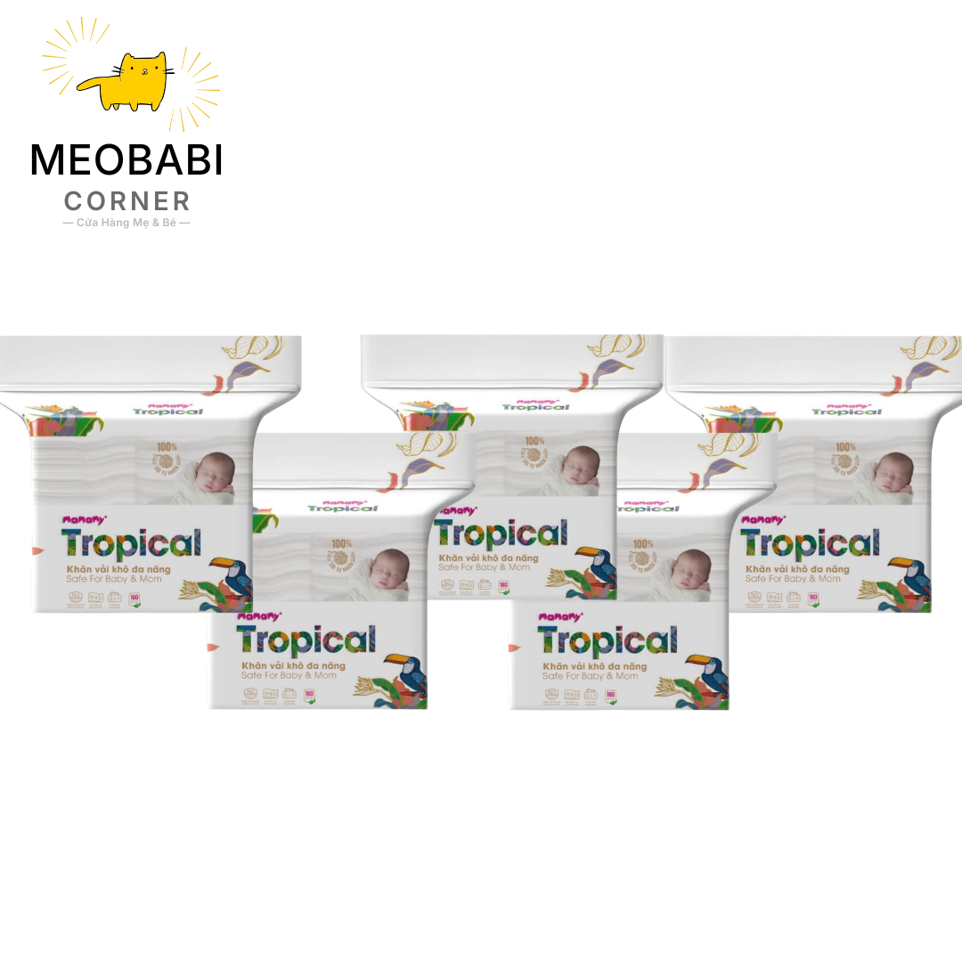 Khăn khô đa năng Mamamy Tropical túi 160 tờ