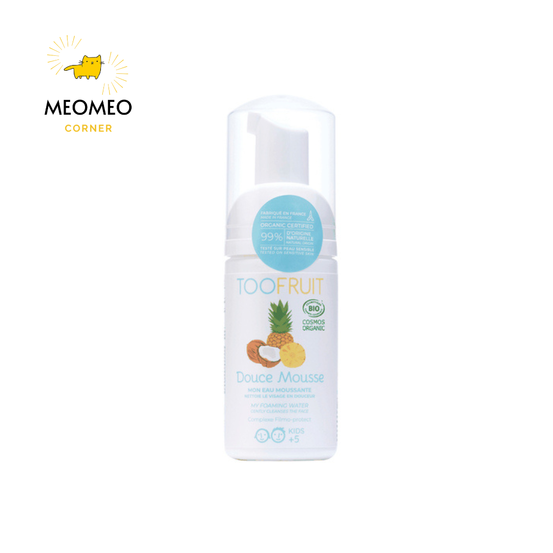 Sữa rửa mặt tạo bọt hữu cơ cho bé 5-14 tuổi Toofruit dừa - dứa 100ml