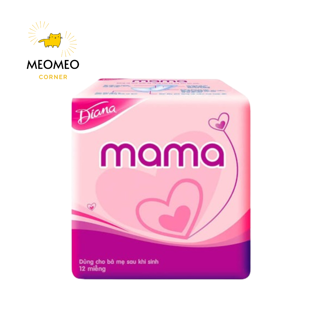 Băng Diana Mama dùng cho mẹ sau sinh Không cánh - 44.5cm túi 12 miếng