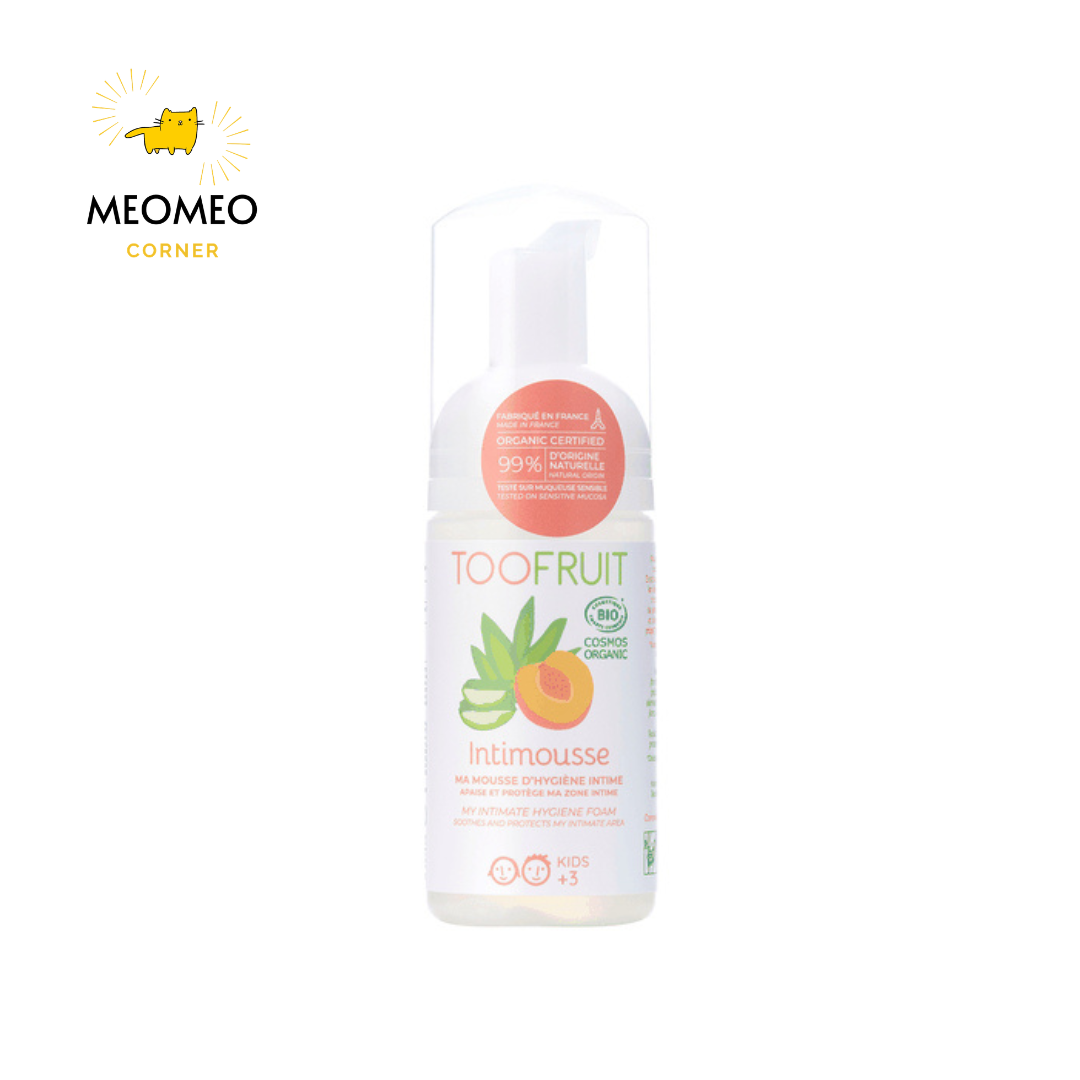 Dung dịch vệ sinh vùng kín hữu cơ cho bé 3-14 tuổi Toofruit đào - lô hội 100ml