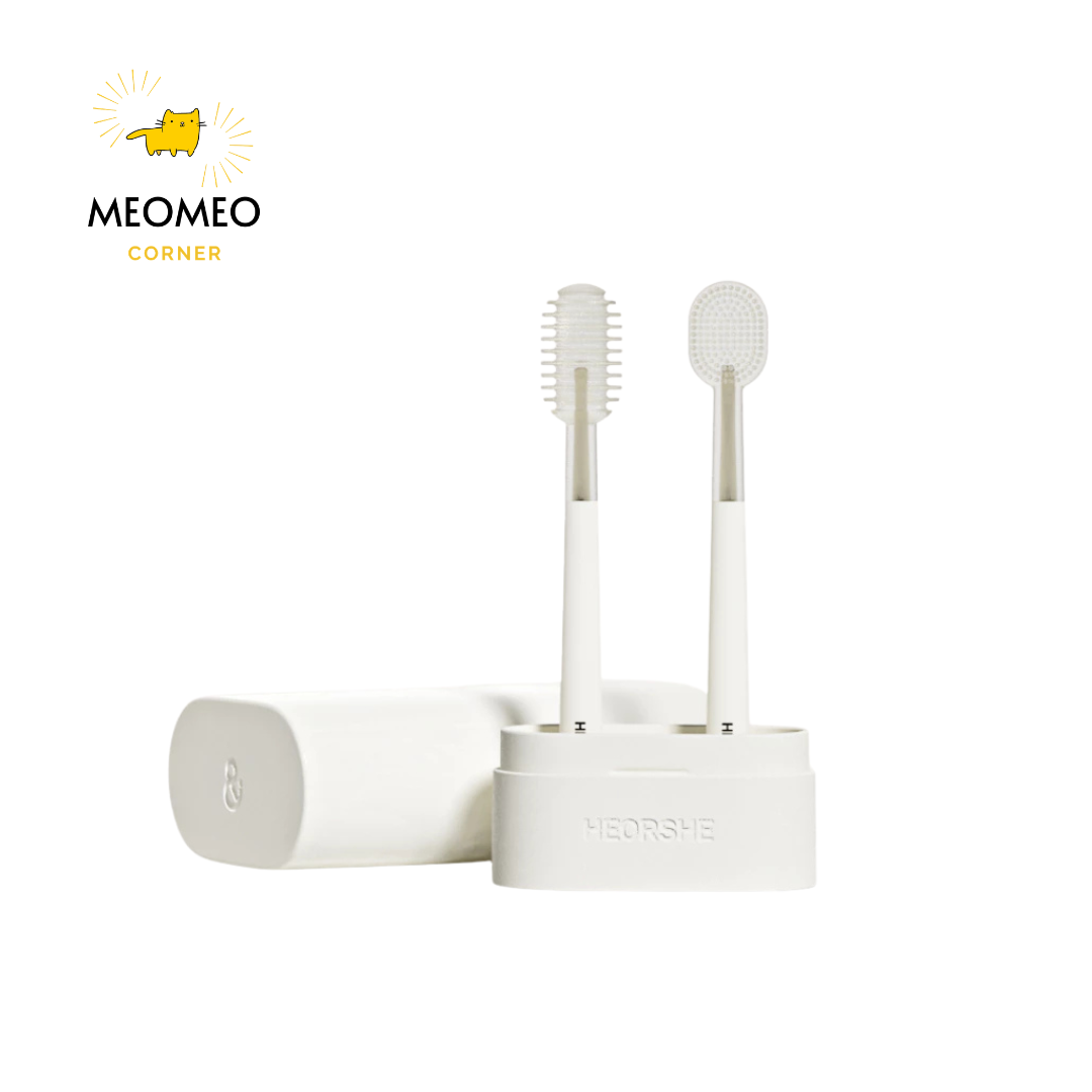 Bộ bàn chải vệ sinh răng miệng cho bé 0-18 tháng Heorshe