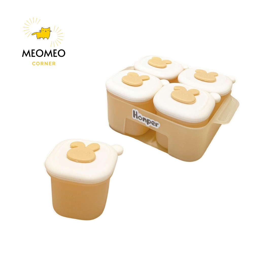 Set 4 hộp trữ đông silicone Honper 50ml