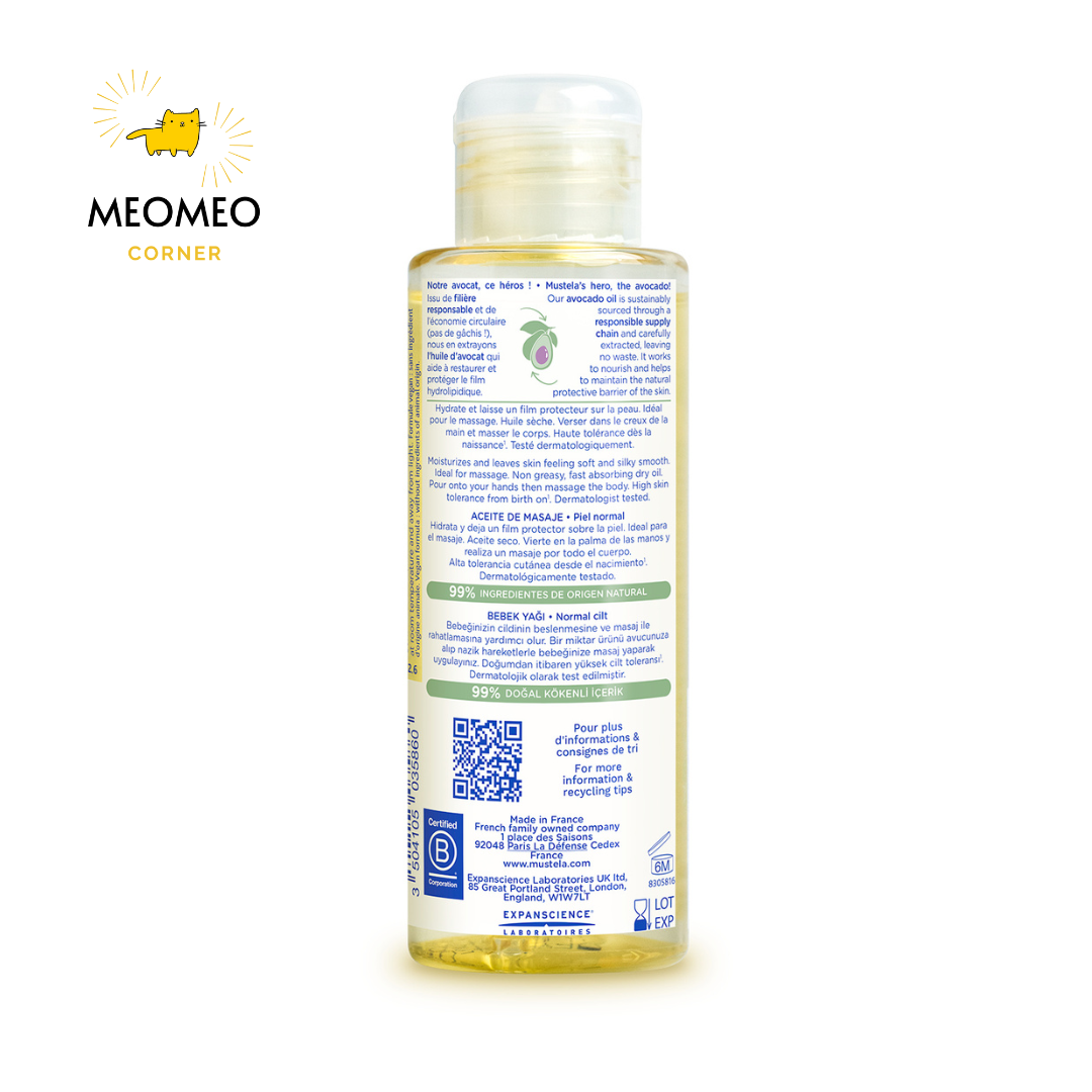 Dầu mát xa Massage Cho Trẻ Từ Sơ Sinh Mustela 100ml