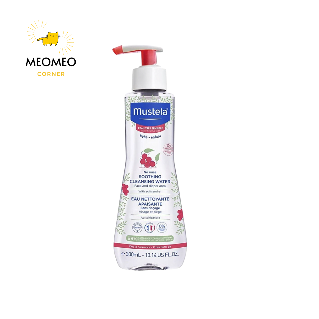 Nước Làm Sạch Mặt và Cơ thể cho da nhạy cảm Mustela No Rinse Soothing Cleansing Water 300ml