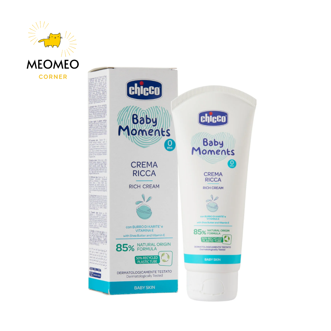 Kem dưỡng ẩm chứa Omega và Vitamin E Chicco 0M+ 100ml
