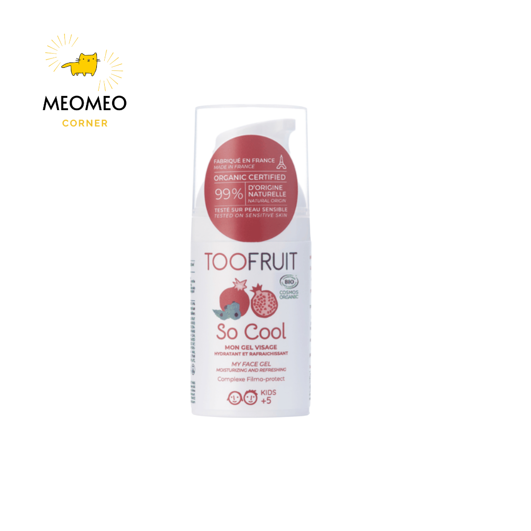 Gel dưỡng da mặt hữu cơ cho bé 5-14 tuổi Toofruit việt quất - lựu 30ml