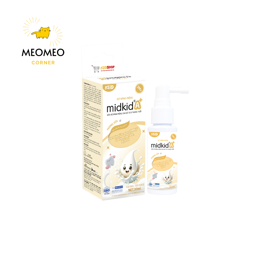 Xịt răng miệng Midkid A+ cho bé từ 3 tháng 30ml