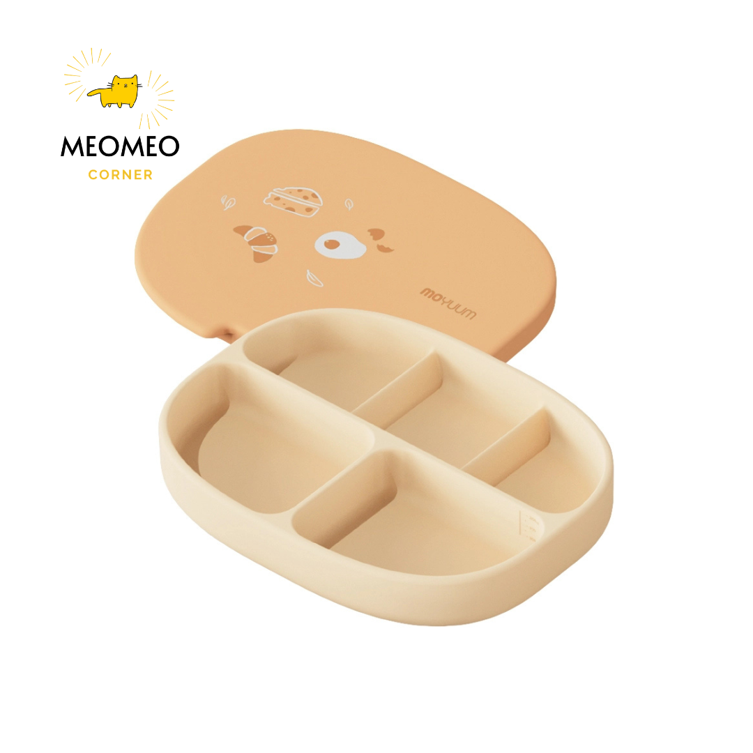 Khay ăn dặm silicone bạch kim Moyuum - 5 ngăn