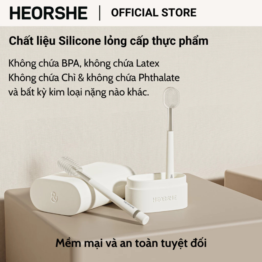 Bộ bàn chải vệ sinh răng miệng cho bé 0-18 tháng Heorshe
