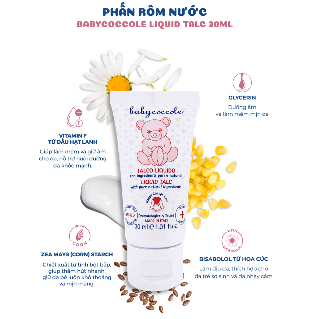 Phấn rôm nước BabyCoccole LIQUID TALC 30ml
