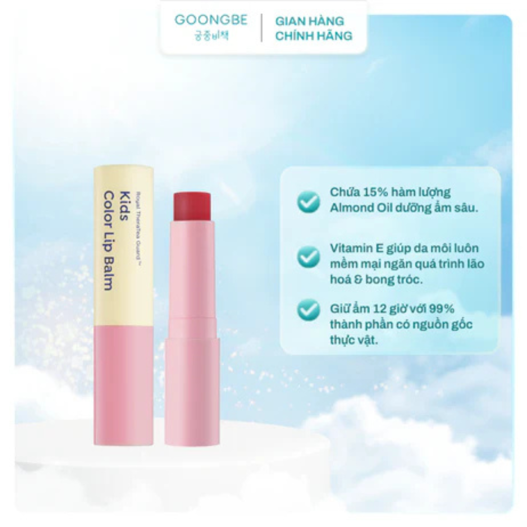 Son Dưỡng Môi Mềm Môi Không Màu, Son Nẻ GOONGBE Kids Mild Lip Balm 3g