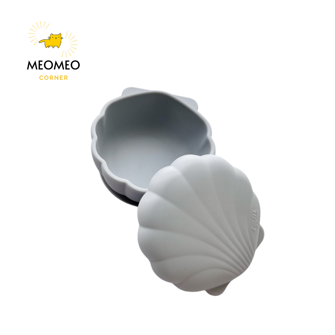 Chén bát ăn dặm Silicone hình Sò có nắp đậy TGM