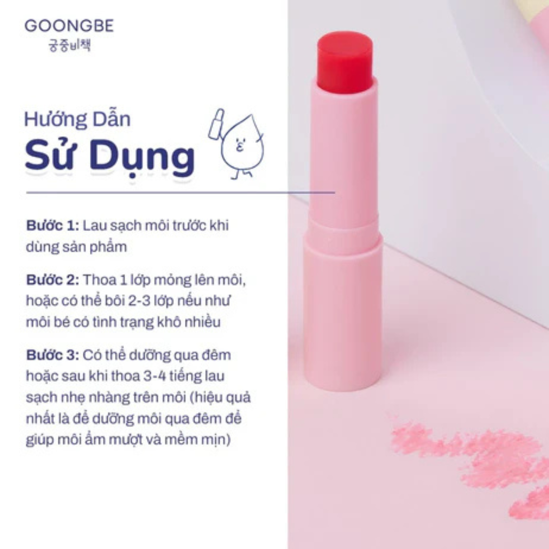 Son Dưỡng Môi Mềm Môi Không Màu, Son Nẻ GOONGBE Kids Mild Lip Balm 3g